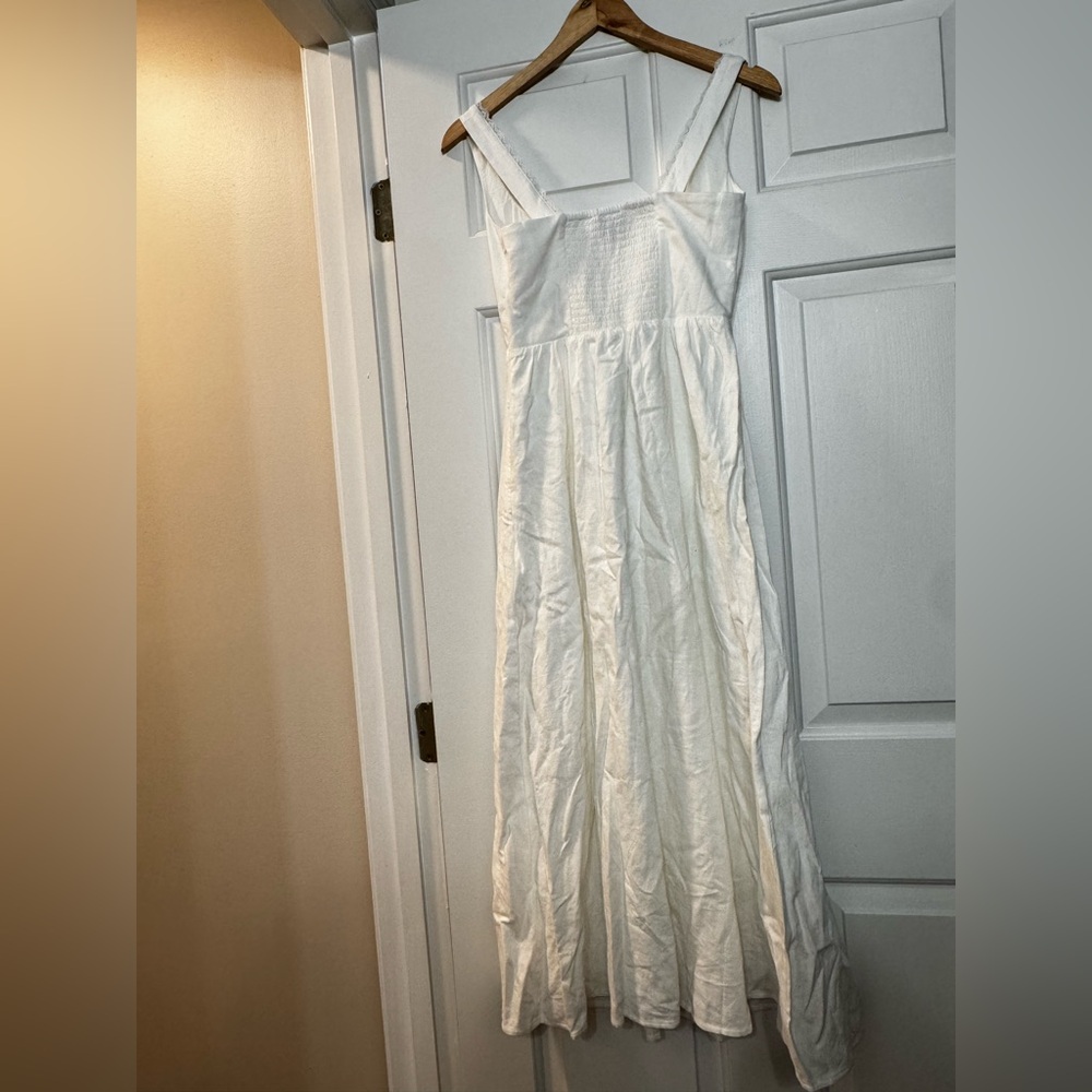 NWT! Gap White Linen-Blend Lace-Inset Maxi Dress - Picture 11 of 11